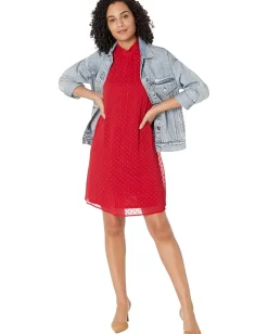 Tommy Hilfiger Fresh Clip Dot Sleeveless Dress Chili Pepper Hot