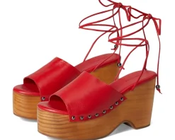 Free People Front Row Wrap Clog Salsa Leather Online