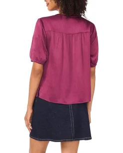 Vince Camuto Front Two Ties Short Sleeve Sweet Plum Online