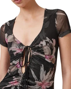 AllSaints Gabby Mesh Dress Adena Black Best