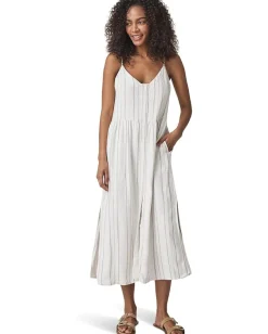 Splendid Gabrielle Button Down Dress White/Fawn Sale