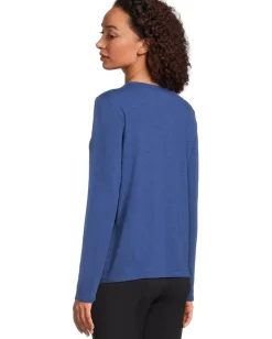 Women Elliott Lauren Garment Dye Tees - Long Sleeve V-Neck Knit Top