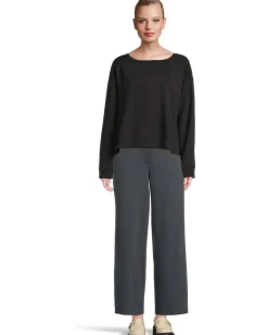 Women Eileen Fisher Garment Dyed Terry Ballet Neck Box Top
