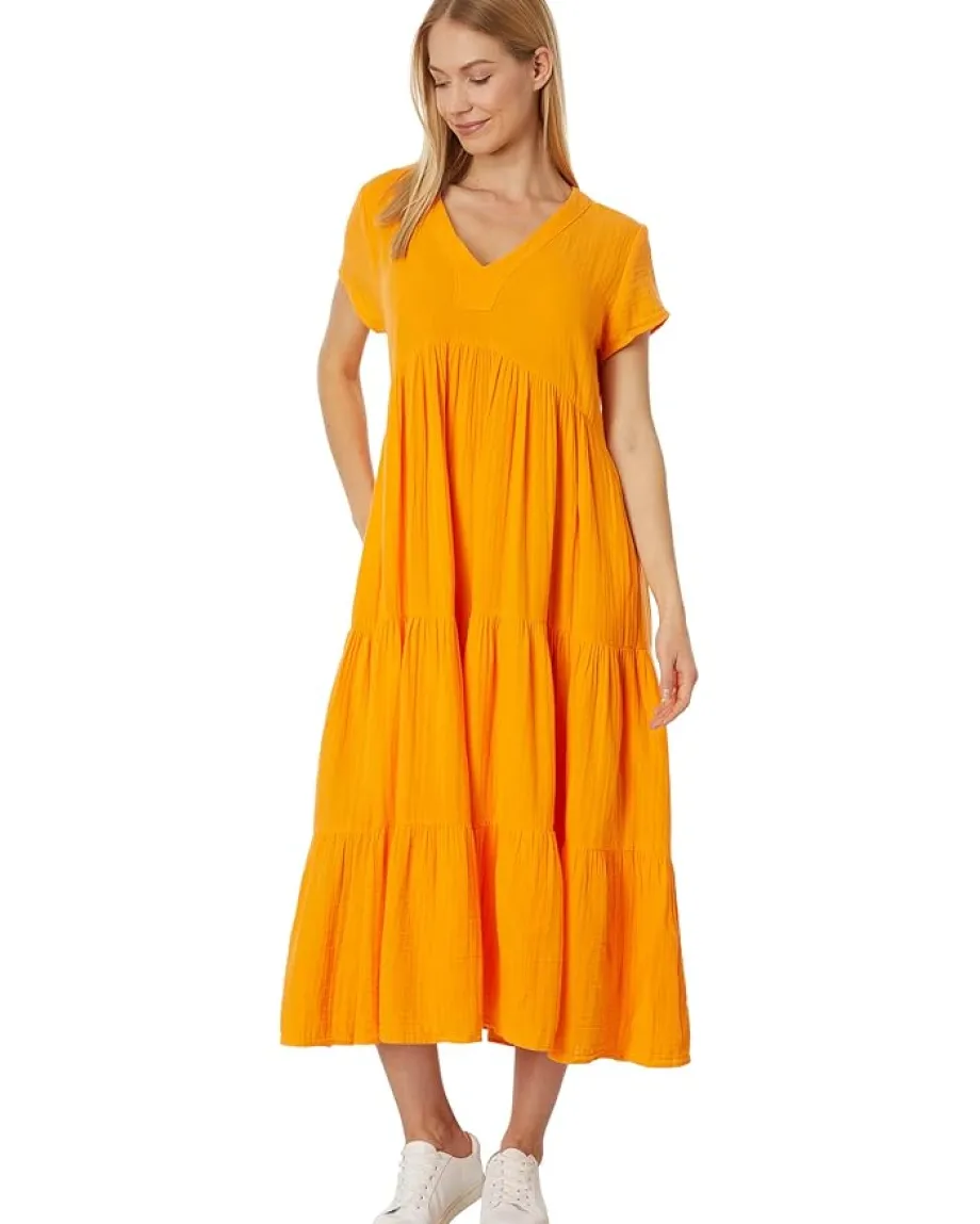 Women Elliott Lauren Gauze - Short Sleeve V-Neck Dress