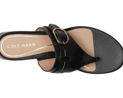 Cole Haan Gayle Thong Sandal Black Leather Clearance