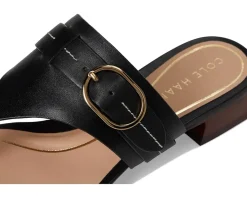Cole Haan Gayle Thong Sandal Black Leather Clearance