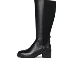 Cole Haan Gema Tall Lug Boot Extended Calf Black Leather