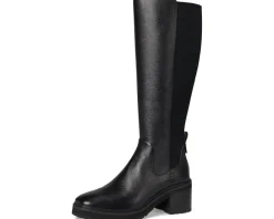 Cole Haan Gema Tall Lug Boot Extended Calf Black Leather