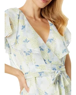 Women Ted Baker Gemmiaa Wrap Top with Ruffle Sleeves