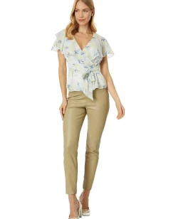 Women Ted Baker Gemmiaa Wrap Top with Ruffle Sleeves