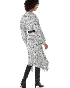 Karl Lagerfeld Paris Geo Shirtdress Black/Soft White Hot
