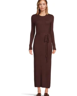 Splendid Georgie Maxi Sweater Dress Dark Saddle Best