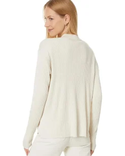 Splendid Georgie Polo Button Down Pale Oak Heather