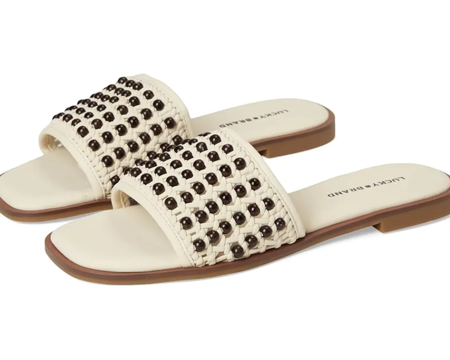 Women Lucky Brand Gidya Beaded Flat Sandals