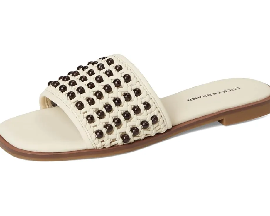 Women Lucky Brand Gidya Beaded Flat Sandals