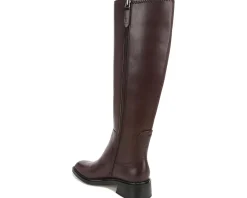 Franco Sarto Giselle High Shaft Boots Castagno Brown Leather Wide Calf