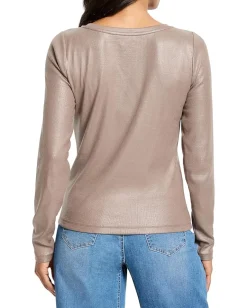 Women NIC+ZOE Glazed Rib Boat Neck Tee