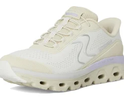 SKECHERS Glide Step Sole Hands Free Slip-Ins Natural/Purple Clearance