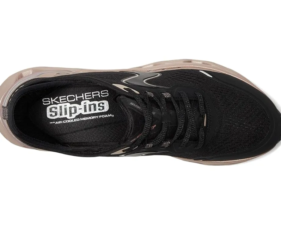 SKECHERS Glide-Step Altus Starlight Shine Hands Free Slip-Ins Black Rose Gold Clearance