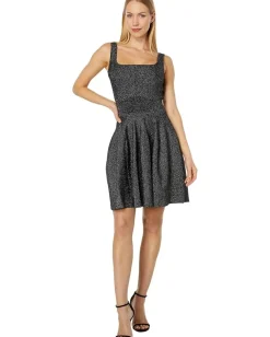 Women Ted Baker Glitzia Metallic Skater Dress