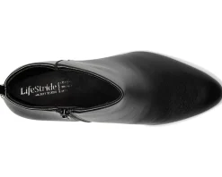 LifeStride Glow Zip Short Boots Black New