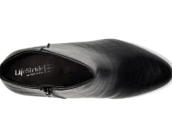 LifeStride Glow Zip Short Boots Black Croco Online