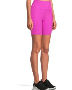 Women SKECHERS Go Walk Ribbed High Waist 8 inch Bike Shorts