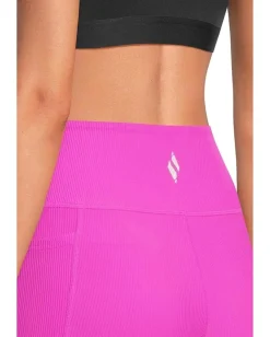 Women SKECHERS Go Walk Ribbed High Waist 8 inch Bike Shorts