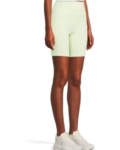 SKECHERS Go Walk Ribbed High Waist 8 inch Bike Shorts Lime Cream Outlet
