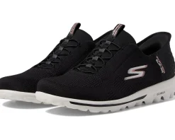 SKECHERS Performance Go Walk Travel Milan Hands Free Slip-Ins Black/Pink New