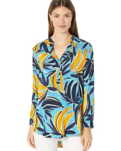 NIC+ZOE Gone Bananas Top Blue Multi Clearance