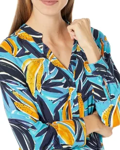 NIC+ZOE Gone Bananas Top Blue Multi Clearance