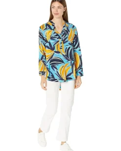 NIC+ZOE Gone Bananas Top Blue Multi Clearance