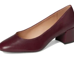 Cole Haan Go-to Shayla Block Heel Pump Black Garnet Leather Discount