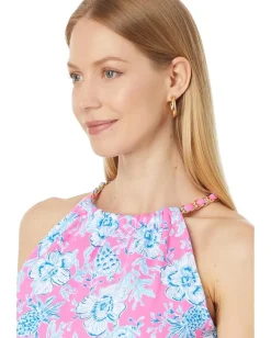 Lilly Pulitzer Gracelyn Halter Midi Dress Roxie Pink Wave N Sea Discount