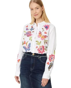 Johnny Was Gracey Linen Oversized Shirt White Best