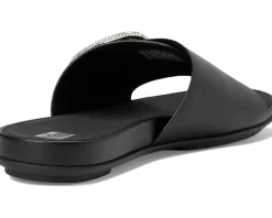 Women FitFlop Gracie Crystal Maxi-Buckle Leather Slides