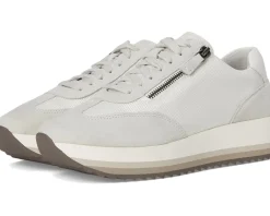 Johnston & Murphy Gracie Side-Zip White Nylon Suede