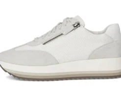 Johnston & Murphy Gracie Side-Zip White Nylon Suede