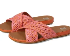 FitFlop Gracie Woven Cross Slides Satsuma/Pinkperfect Mix Outlet