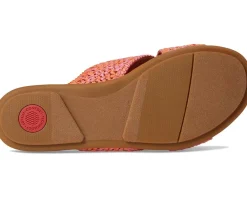 FitFlop Gracie Woven Cross Slides Satsuma/Pinkperfect Mix Outlet