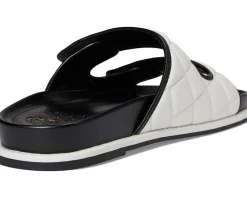 Vince Camuto Graysin Quilted Double Band Slide Sandals Bianco/Black Best