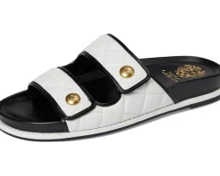 Vince Camuto Graysin Quilted Double Band Slide Sandals Bianco/Black Best