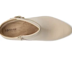 LifeStride Guild 3 Zip Short Boots Almond Milk Discount