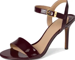 Women Lauren Ralph Lauren Gwen Crinkle Patent Leather Sandals