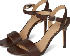 Lauren Ralph Lauren Gwen Nappa Leather Sandals Dark Hickory Outlet