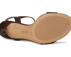 Lauren Ralph Lauren Gwen Nappa Leather Sandals Dark Hickory Outlet