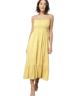 line and dot Hailee Floral Print Midi Dress Yellow Multi Sale