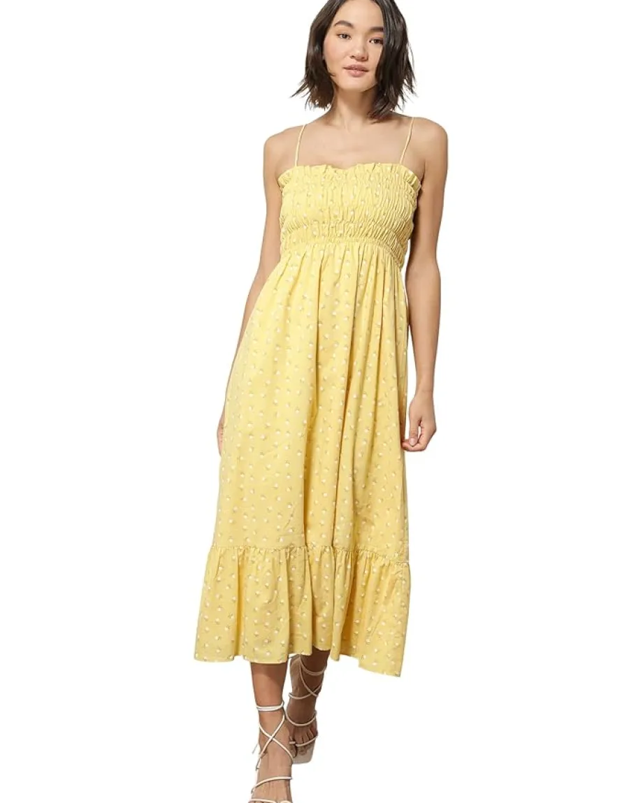 line and dot Hailee Floral Print Midi Dress Yellow Multi Sale