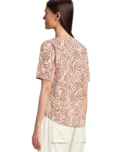 Women Mod-o-doc Half Sleeve Split Neck Tee